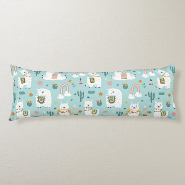 Llama Pattern Body Pillow (Front)