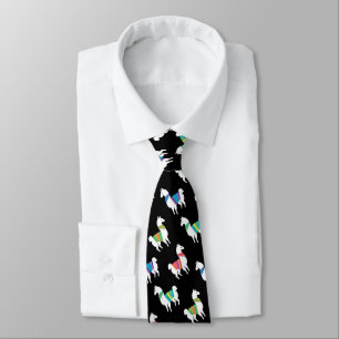 Llama Pattern Custom Background Colour Tie