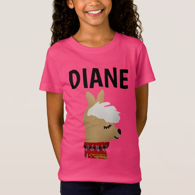 LLAMA PERSONALIZED GIRLS T-Shirts (Front)