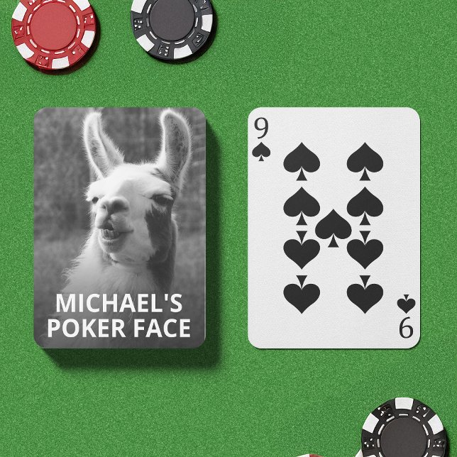 Llama Poker Face Playing Cards (These Llama face playing cards are the ideal touch to liven things up.)