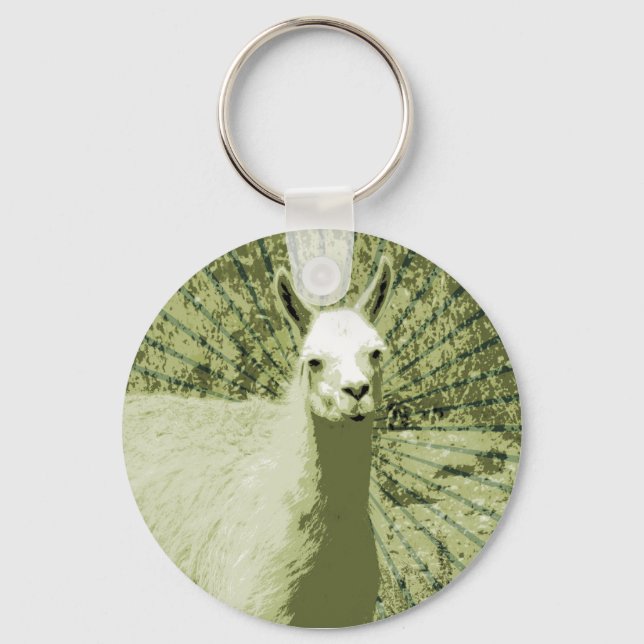 Llama Pop Art Key Ring (Front)