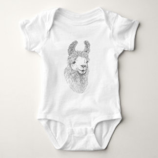 Llama Portrait Baby Bodysuit