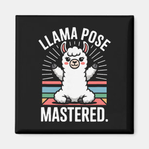Llama Pose Mastered Cute Yoga Llama Art Magnet