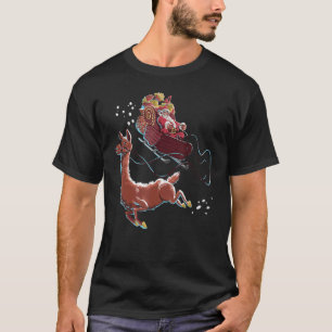 Llama Pulling Santa's Sleigh Christmas Santa Xmas T-Shirt