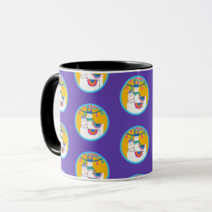Llama Purple Blue Yellow Colourful Birthday Party Mug