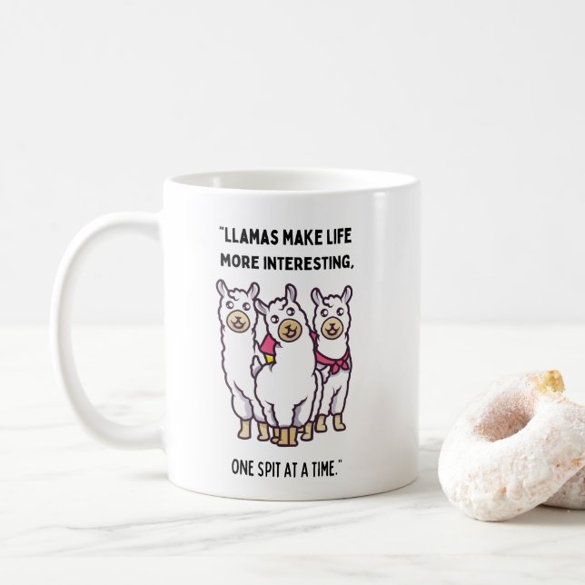llama quote coffee mug (With Donut)