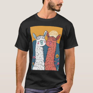 Llama-Rama Romance in Vector Vogue T-Shirt