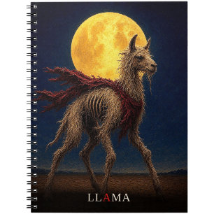 Llama Red Scarf gothic Surreal Notebook