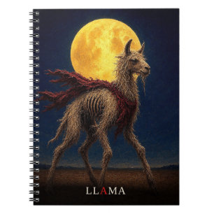 Llama Red Scarf gothic Surreal Notebook