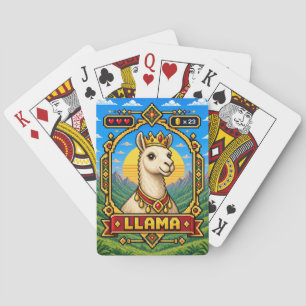 Llama Retro 8-Bit Pixel Art Playing Cards