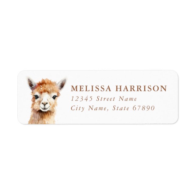 Llama Return Address Label (Front)