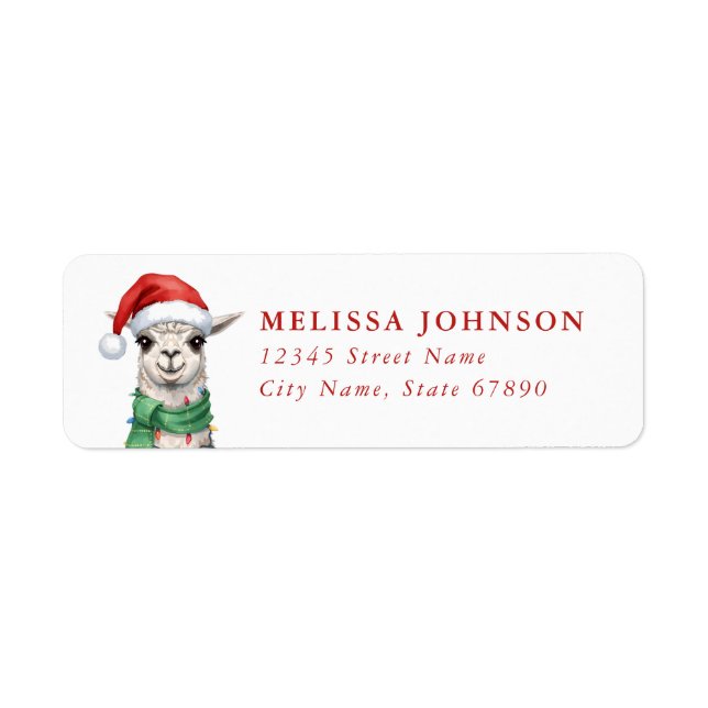 Llama Return Address Label (Front)