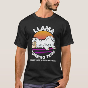 Llama Running Team Kids Men Women T-Shirt
