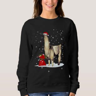 Llama Santa Christmas Lovers Xmas Lights Sweatshirt
