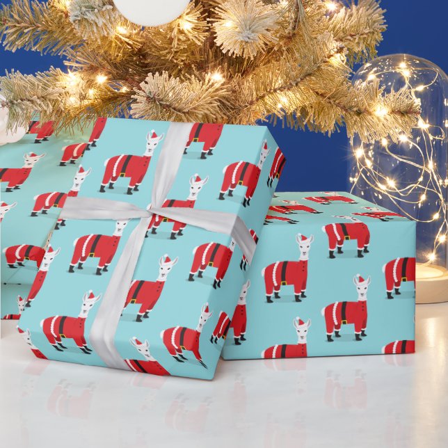 Llama Santa Christmas Wrapping Paper (Holidays)