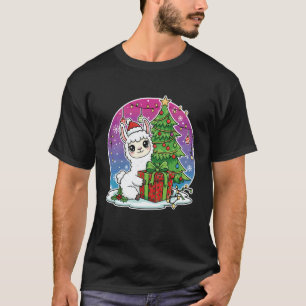 Llama Santa Hat Xmas Llama Lover Adults Boy Girl K T-Shirt