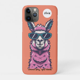 Llama say you Rock Quirky pose in sunglasses iPhone 11 Pro Case