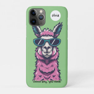 Llama say you Rock Quirky pose in sunglasses iPhone 11 Pro Case
