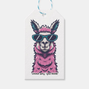 Llama say you Rock Quirky pose in sunglasses Gift Tags