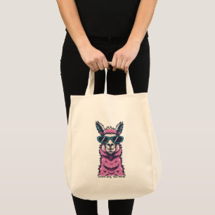 Llama say you Rock   Quirky pose in  sunglasses Tote Bag