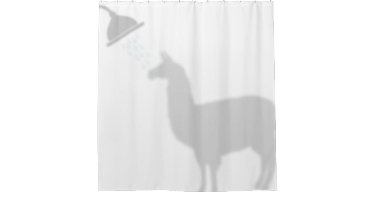 Llama Shadow Silhouette Buds Shower Curtain Zazzle Co Uk