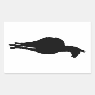 Llama Silhouette (front facing) Rectangular Sticker