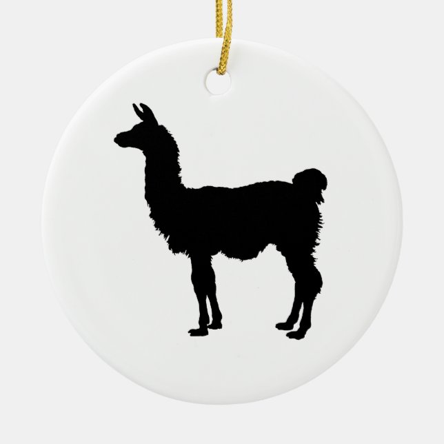 Llama silhouette Ornament (Front)