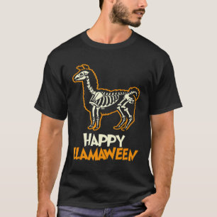 Llama skeleton Halloween Happy Llamaween for men w T-Shirt