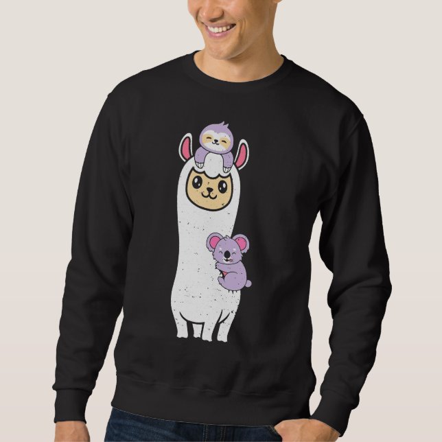 Llama Sloth And Koala Sloth Sweatshirt (Front)