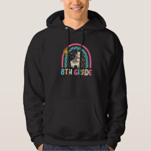 Llama Sloth Eighth Grade Hello 1st Day Of School Hoodie