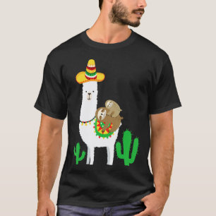 Llama Sloths Cinco De Mayo T-Shirt
