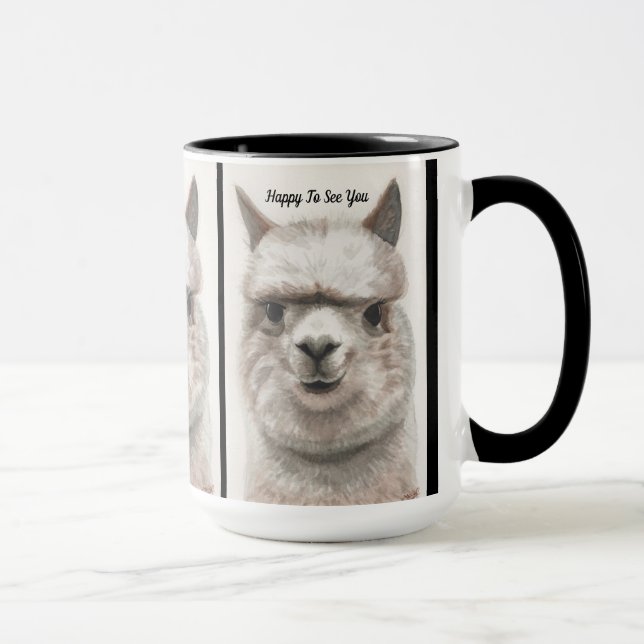 Llama Smile Personalise Large Coffee Mug (Right)