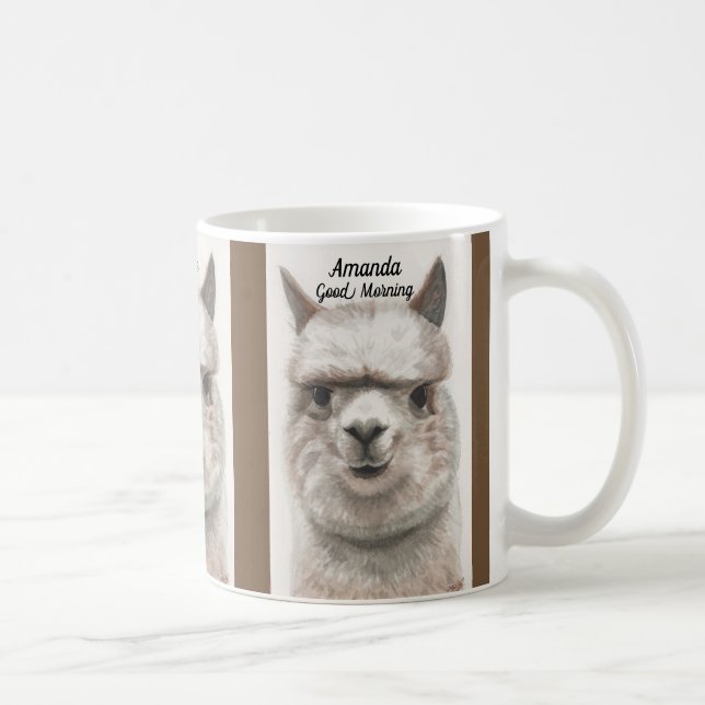 Llama Smile Personalise Large Coffee Mug (Right)