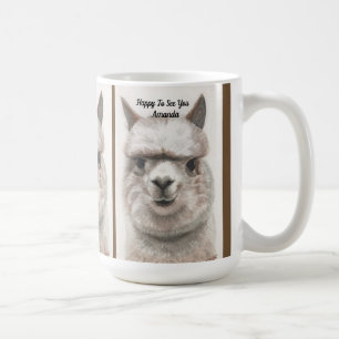 Llama Smile Personalise Large Custom Coffee Mug