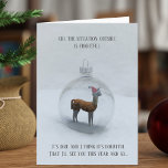 Llama Snow Bauble Funny Christmas Card<br><div class="desc">Perfect to send to the family and friends that you're not spending christmas with.</div>