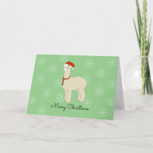 Llama Snowflakes Christmas Holiday Card
