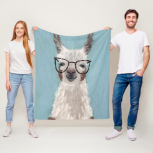 Llama Specs - Oversized Glasses Fleece Blanket