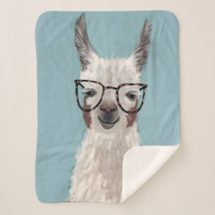 Llama Specs - Oversized Glasses Sherpa Blanket