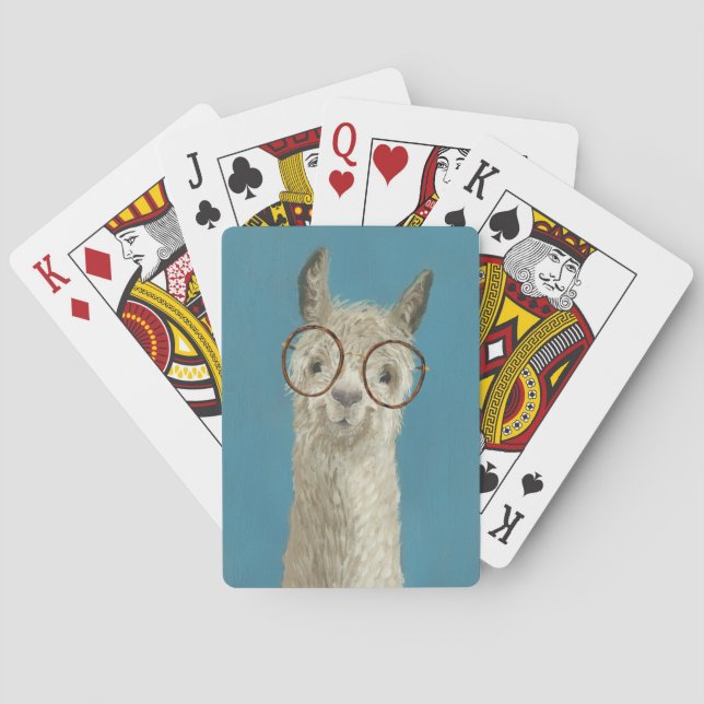 Llama Specs - Round Eyeglasses Playing Cards (Back)