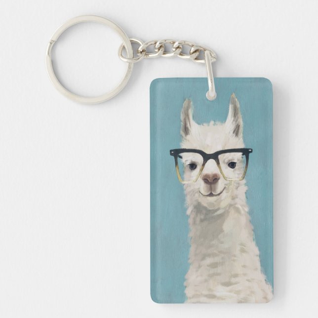 Llama Specs - Square Key Ring (Front)