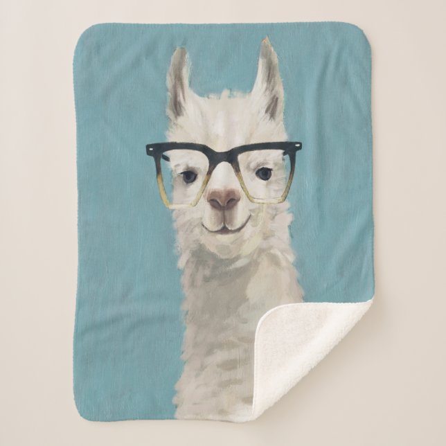 Llama Specs - Square Sherpa Blanket (Front)