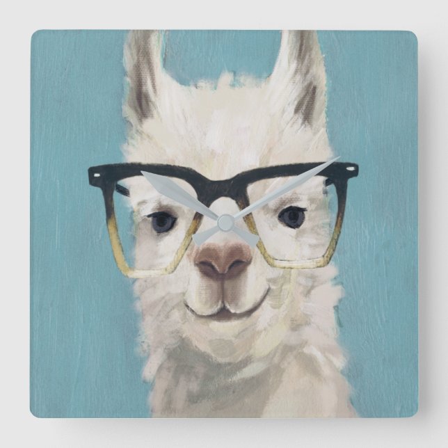 Llama Specs - Square Square Wall Clock (Front)