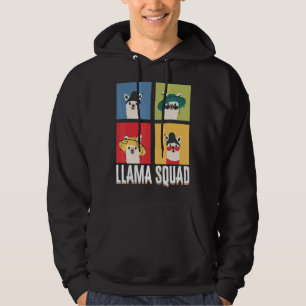 Llama Squad Animal Cute Hat Llama Hoodie