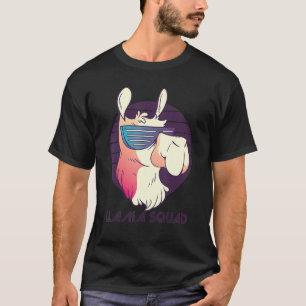 Llama Squad Cool Alpaca Llama with Sunglasses Anim T-Shirt