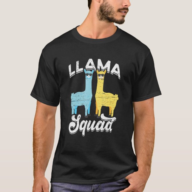 Llama Squad Cool Sunglasses T-Shirt (Front)