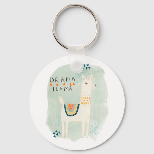 Llama Squad - Drama Llama Key Ring (Front)