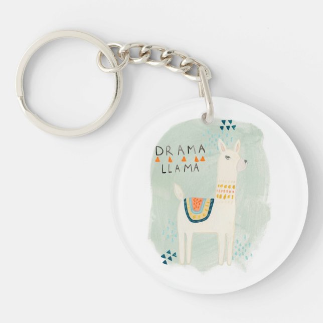 Llama Squad - Drama Llama Key Ring (Front)