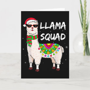 Llama Squad Fun Llama Matching Gles Merry Christma Card