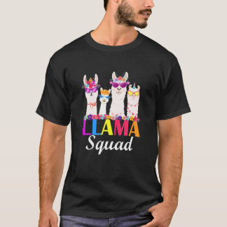 Llama Squad Funny Cute Llama Matching T-Shirt