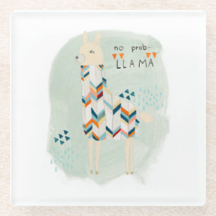 Llama Squad - No Prob-llama Glass Coaster
